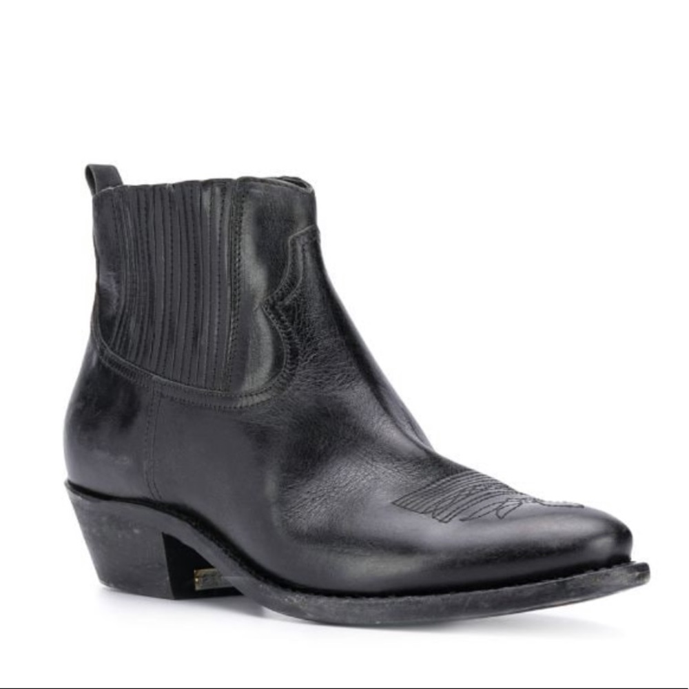 Golden Goose Black Leather Ankle Booties